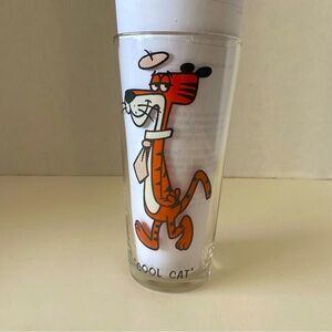 Vtg 1973 ‘Cool Cat’ Looney Tunes Warner Bro 16 ounce glass black letters Pepsi